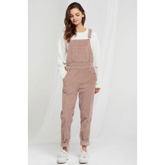 storets Pants - Storets Light Pink Corduroy Overalls